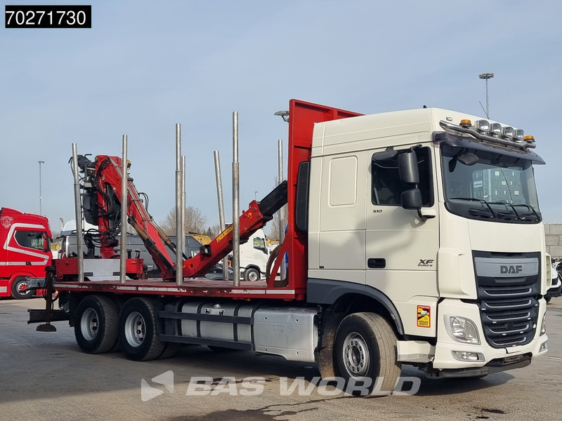 Holztransporter, Autokran DAF XF 510 6X4 Jonsered Z-Crane SC ACC Retarder Euro 6: das Bild 10