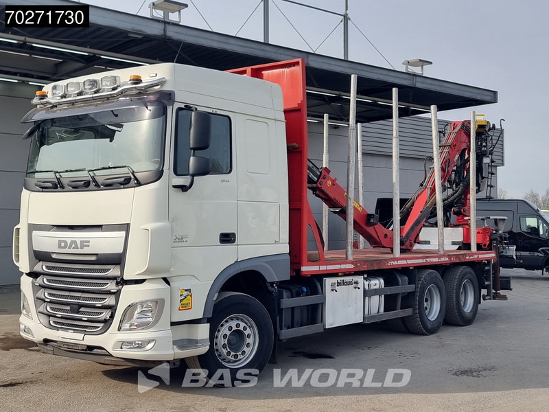 Holztransporter, Autokran DAF XF 510 6X4 Jonsered Z-Crane SC ACC Retarder Euro 6: das Bild 8