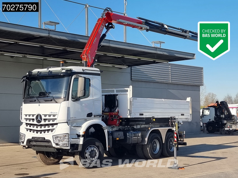 Mercedes-Benz Arocs 3348 6X6 Full Steel Retarder Fassi 25T/M Crane Kran Euro 6 - Kipper, Autokran: das Bild 1 Mercedes-Benz Arocs 3348 6X6 Full Steel Retarder Fassi 25T/M Crane Kran Euro 6 - Kipper, Autokran: das Bild 1