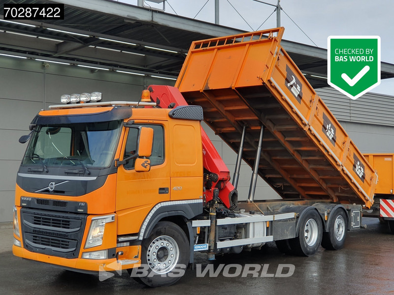 Volvo FM 420 6X2 HMF 2120 K 4 Crane Lift+lenkasche Euro 6 - Kipper, Autokran: das Bild 1 Volvo FM 420 6X2 HMF 2120 K 4 Crane Lift+lenkasche Euro 6 - Kipper, Autokran: das Bild 1