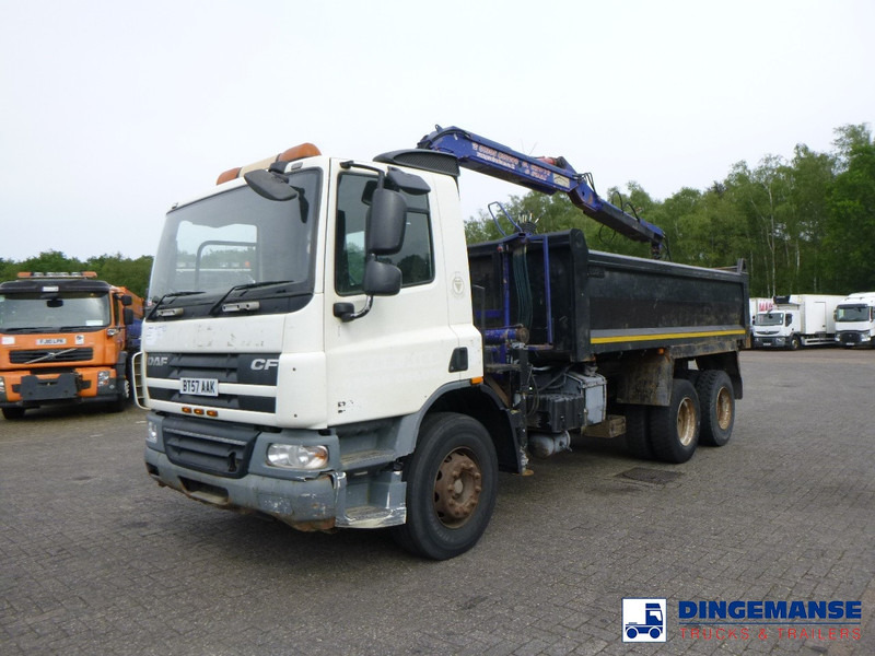 Autokran DAF CF 75.310 6x4 RHD tipper + HMF 1144 K-1 + grapple: das Bild 17