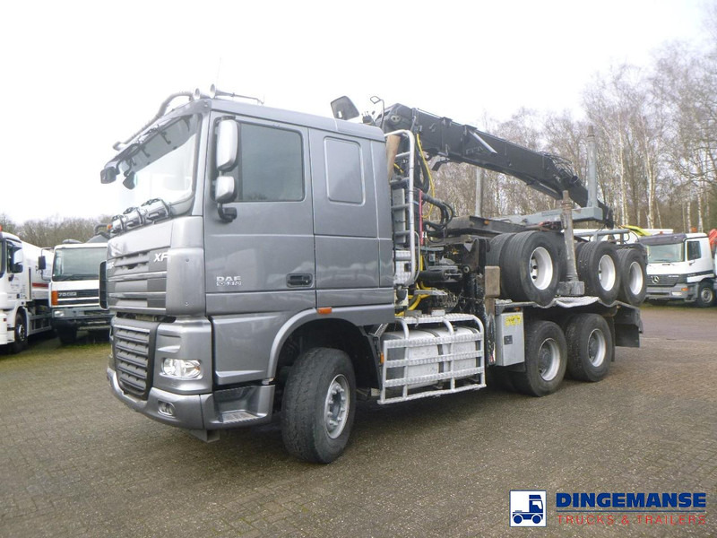 DAF XF 105.510 6x4 + Loglift F281S83 crane / timber truck + dolly - Autokran: das Bild 1 DAF XF 105.510 6x4 + Loglift F281S83 crane / timber truck + dolly - Autokran: das Bild 1