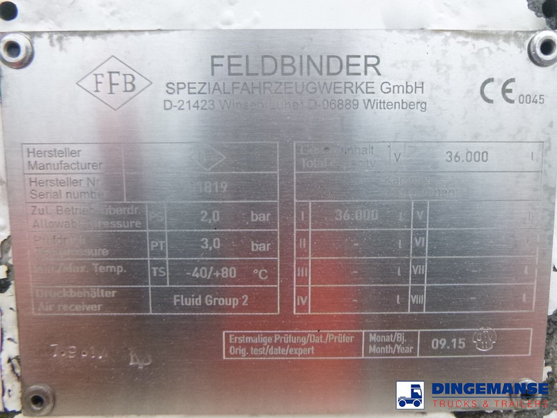 Tankauflieger Feldbinder Powder tank alu 36 m3 / 1 comp: das Bild 17