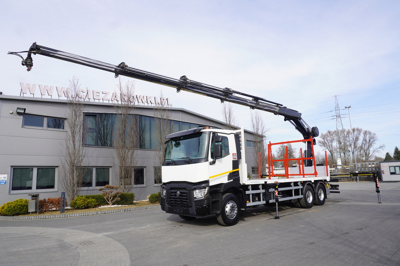 RENAULT C430 / HIAB 244 EP-5 HIDUO crane 8400 kg 15 m / Platform with stanchions - Rückewagen: das Bild 2 RENAULT C430 / HIAB 244 EP-5 HIDUO crane 8400 kg 15 m / Platform with stanchions - Rückewagen: das Bild 2