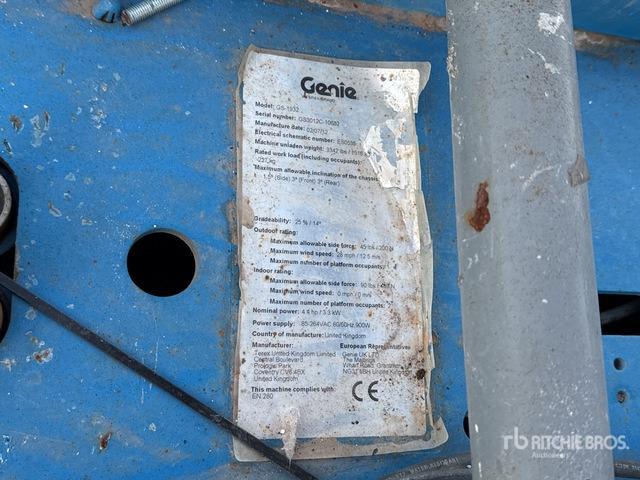 2012 Genie GS1932 Nacelle Ciseau (Inoperable) Scissor Lift - Scherenbühne: das Bild 3 2012 Genie GS1932 Nacelle Ciseau (Inoperable) Scissor Lift - Scherenbühne: das Bild 3
