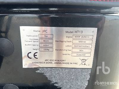 JPC HT13 Mini Pelle (Non Utilise) (Unused) - Minibagger: das Bild 5 JPC HT13 Mini Pelle (Non Utilise) (Unused) - Minibagger: das Bild 5