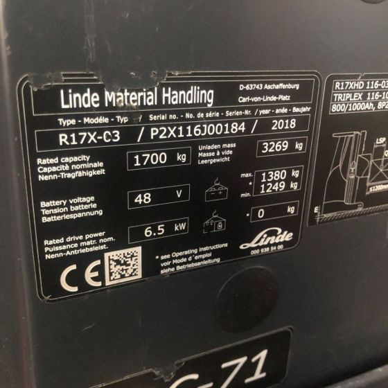 Linde R17XHD (116-03) - Schubmaststapler: das Bild 2 Linde R17XHD (116-03) - Schubmaststapler: das Bild 2