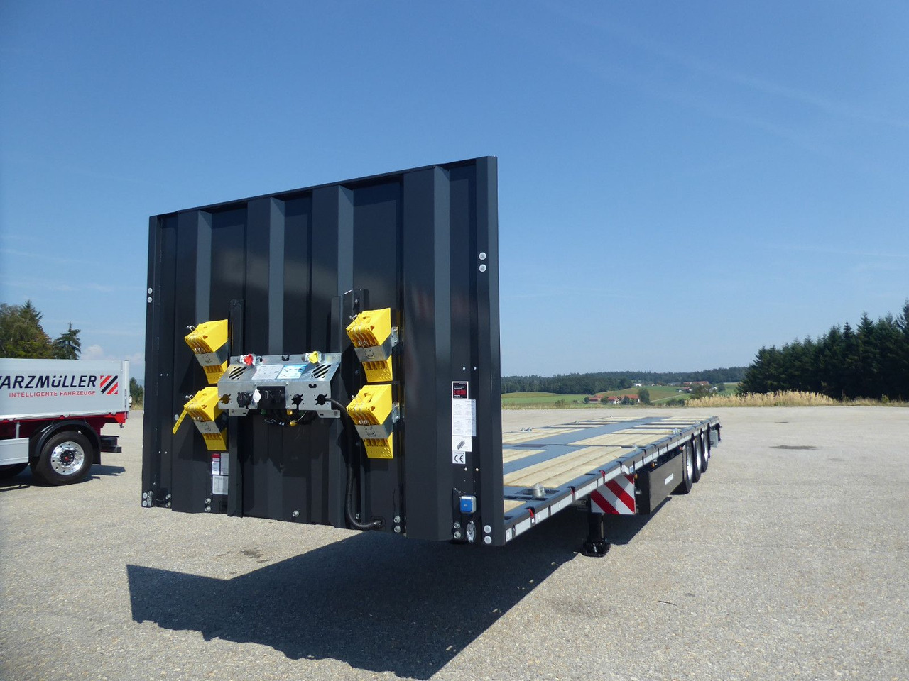 Schwarzmüller 3Achs Tele Rampen TwistLock40+2x20"SAF Lenk+Lift - Pritschenauflieger/ Plattformauflieger: das Bild 4 Schwarzmüller 3Achs Tele Rampen TwistLock40+2x20"SAF Lenk+Lift - Pritschenauflieger/ Plattformauflieger: das Bild 4