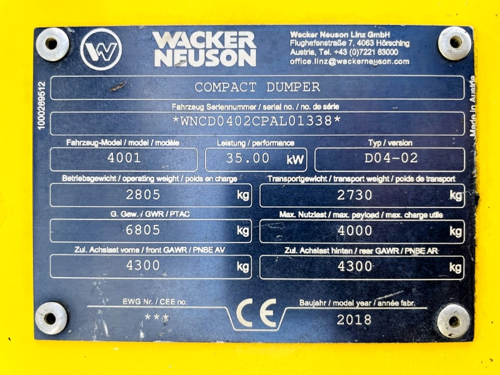 Neuson 4001 (3941) - Mini-Kipper: das Bild 3 Neuson 4001 (3941) - Mini-Kipper: das Bild 3