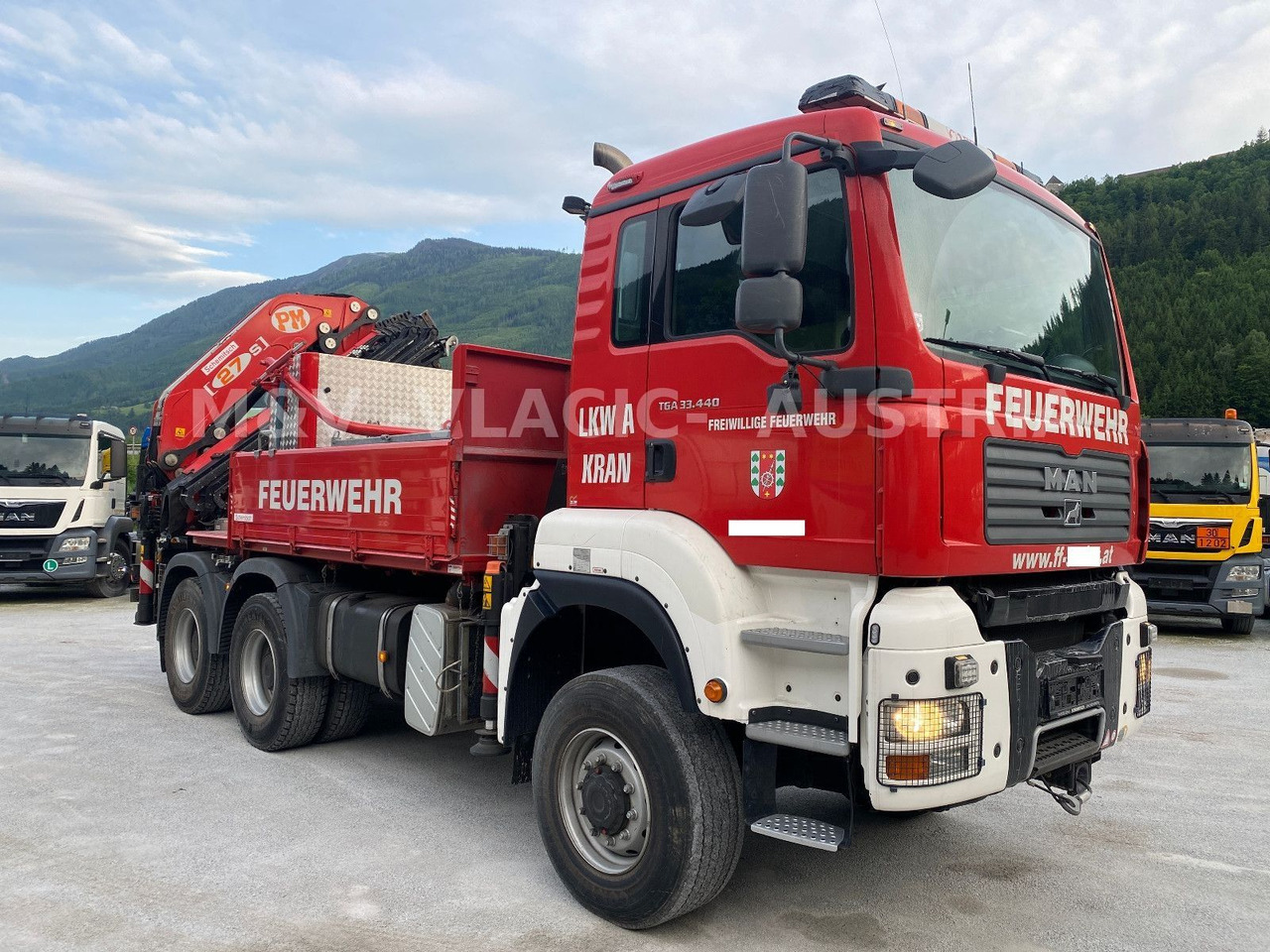 MAN 33.440 6x6 KRAN PM27 und Frontseilwinde 60lm - Pritsche LKW, Autokran: das Bild 2 MAN 33.440 6x6 KRAN PM27 und Frontseilwinde 60lm - Pritsche LKW, Autokran: das Bild 2