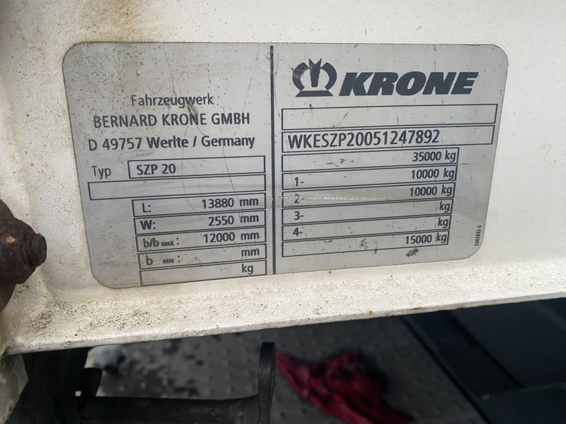 Planenauflieger Krone | SCHUIFZEIL | 2500 KG LAADKLEP | STUUR-AS | LIFT-AS |: das Bild 10
