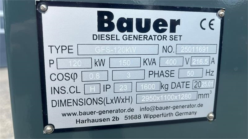 Bauer GFS-120 ATS, 120 kW/150 kVA - Stromgenerator: das Bild 3 Bauer GFS-120 ATS, 120 kW/150 kVA - Stromgenerator: das Bild 3