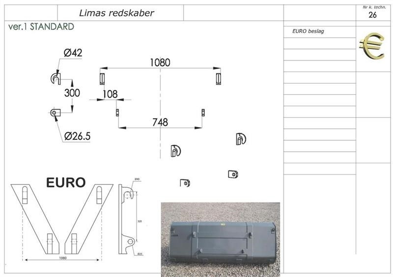 Limas Ny 1,5m Uni. Skovl med Euro - Schaufel für Baumaschine: das Bild 2 Limas Ny 1,5m Uni. Skovl med Euro - Schaufel für Baumaschine: das Bild 2