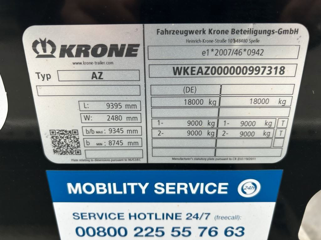 Krone 2 Achswechselfahrgestell, Typ: MAXI AZW 18 eL3B7 - Container/ Wechselfahrgestell Anhänger: das Bild 4 Krone 2 Achswechselfahrgestell, Typ: MAXI AZW 18 eL3B7 - Container/ Wechselfahrgestell Anhänger: das Bild 4