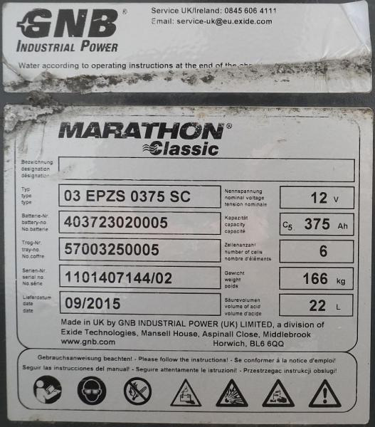 GNB 24 Volt 3 PzS 375 Ah - Batterie: das Bild 4 GNB 24 Volt 3 PzS 375 Ah - Batterie: das Bild 4