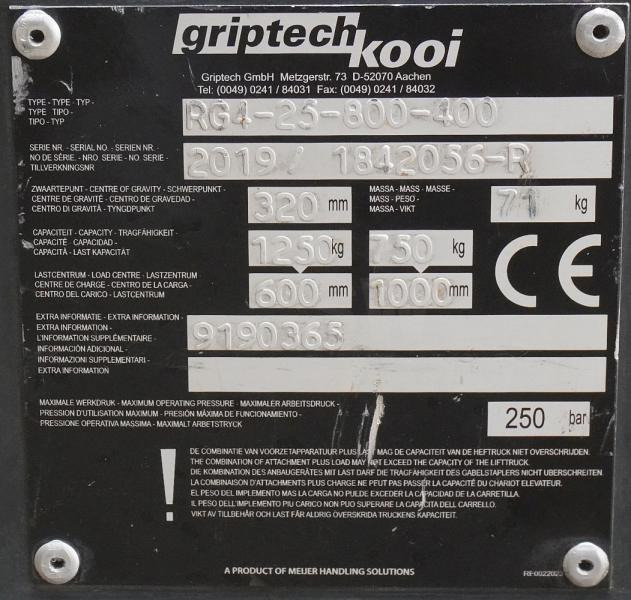 GRIPTECH Griptech RG 4 25 800/400 - Gabel für Gabelstapler: das Bild 5 GRIPTECH Griptech RG 4 25 800/400 - Gabel für Gabelstapler: das Bild 5