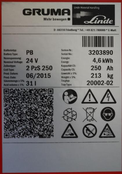 GRUMA 24 Volt 2 PzS 250 Ah - Batterie: das Bild 5 GRUMA 24 Volt 2 PzS 250 Ah - Batterie: das Bild 5