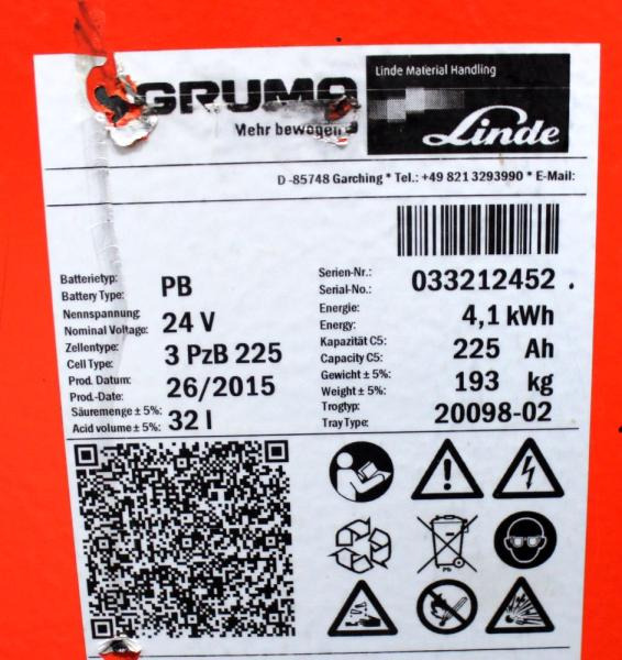 GRUMA 24 Volt 3 PzB 225 Ah - Batterie: das Bild 5 GRUMA 24 Volt 3 PzB 225 Ah - Batterie: das Bild 5