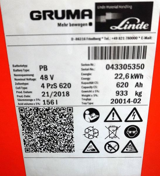 GRUMA 48 Volt 4 PzS 620 Ah - Batterie: das Bild 4 GRUMA 48 Volt 4 PzS 620 Ah - Batterie: das Bild 4