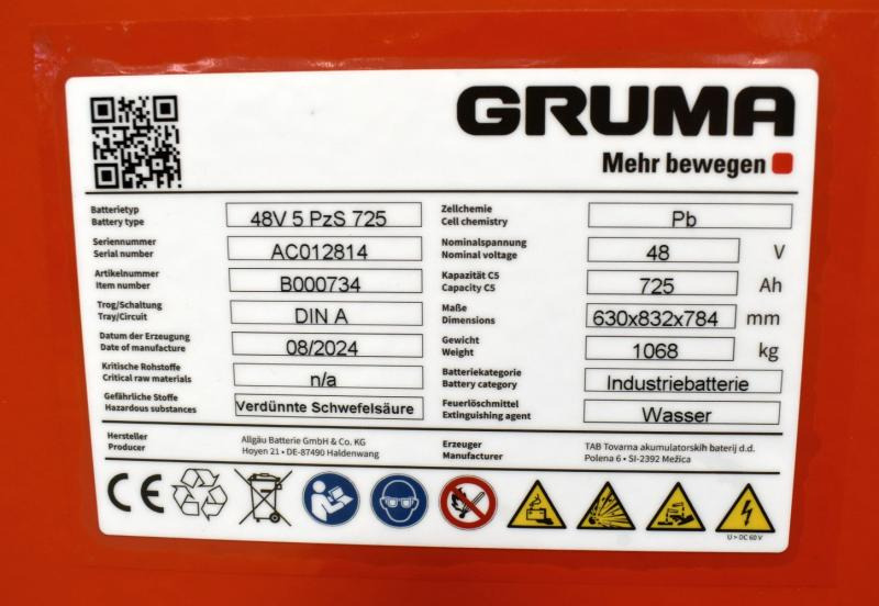 GRUMA 48 Volt 5 PzS 725 Ah - Batterie: das Bild 5 GRUMA 48 Volt 5 PzS 725 Ah - Batterie: das Bild 5