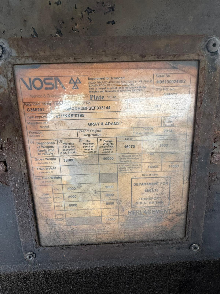 Gray and Adams 2014 SLXe 300 – 3026 - Kühlkoffer Auflieger: das Bild 4 Gray and Adams 2014 SLXe 300 – 3026 - Kühlkoffer Auflieger: das Bild 4