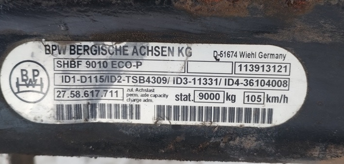 BPW OŚ AXLE BPW SHBF 9010 ECO - P TSB 4309 - Federung: das Bild 5 BPW OŚ AXLE BPW SHBF 9010 ECO - P TSB 4309 - Federung: das Bild 5
