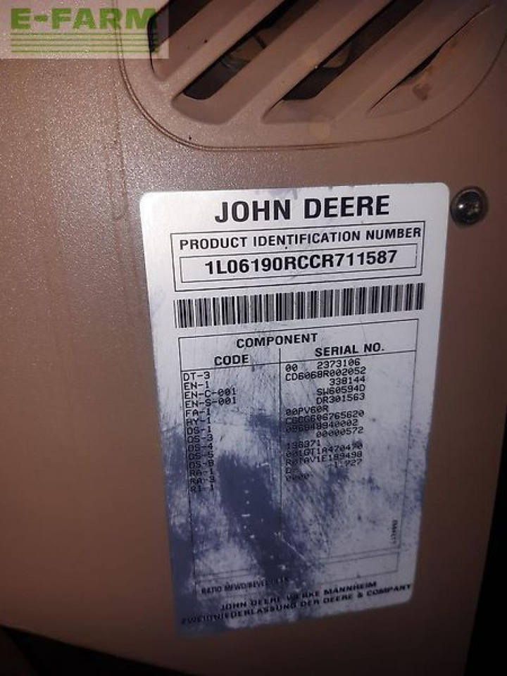 Traktor John Deere 6190r: das Bild 15