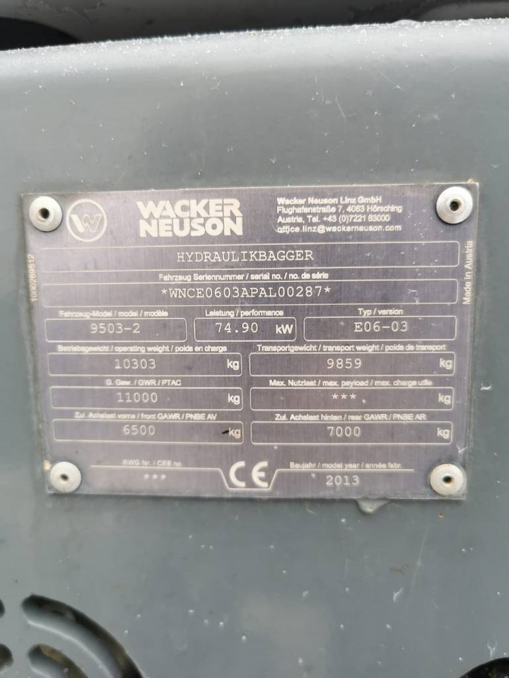 Mobilbagger Wacker Neuson 9503 Bagger Powertilt, SW Martin, Verstellausleger: das Bild 21