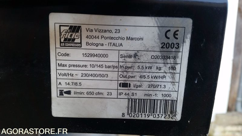 COMPRESSEUR VERTICAL DE MARQUE FIAC TYPE AB-300-670 CUVE 270l TRIPHASE - Luftkompressor: das Bild 3 COMPRESSEUR VERTICAL DE MARQUE FIAC TYPE AB-300-670 CUVE 270l TRIPHASE - Luftkompressor: das Bild 3