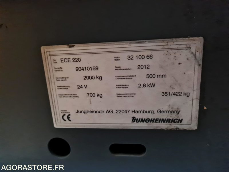 PREPARATEUR DE COMMANDE JUNGHEINRICH ECE220 - 2012 - 2391 HEURES - Flurförderzeug: das Bild 2 PREPARATEUR DE COMMANDE JUNGHEINRICH ECE220 - 2012 - 2391 HEURES - Flurförderzeug: das Bild 2