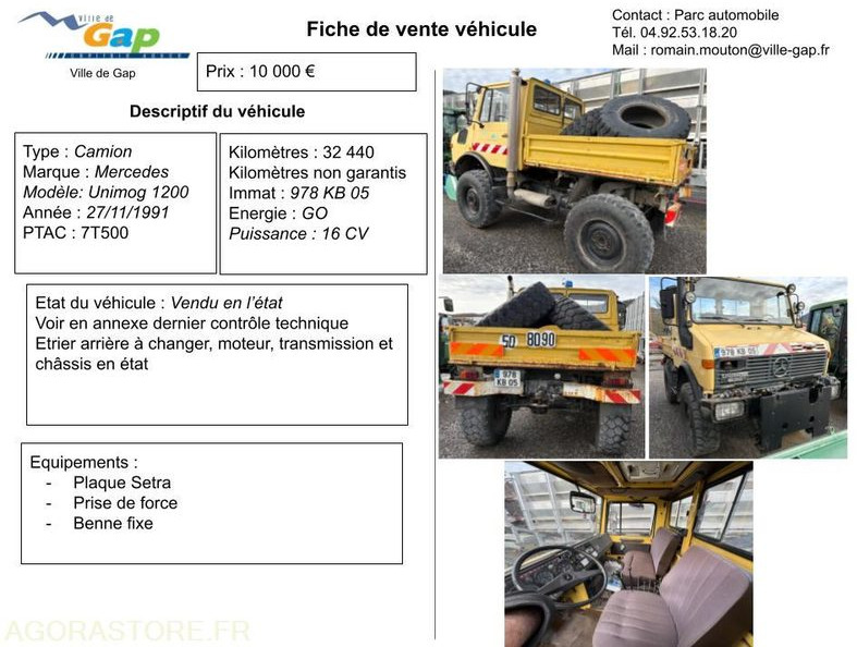 CAMION MERCEDES UNIMOG 1200 - LKW: das Bild 1 CAMION MERCEDES UNIMOG 1200 - LKW: das Bild 1