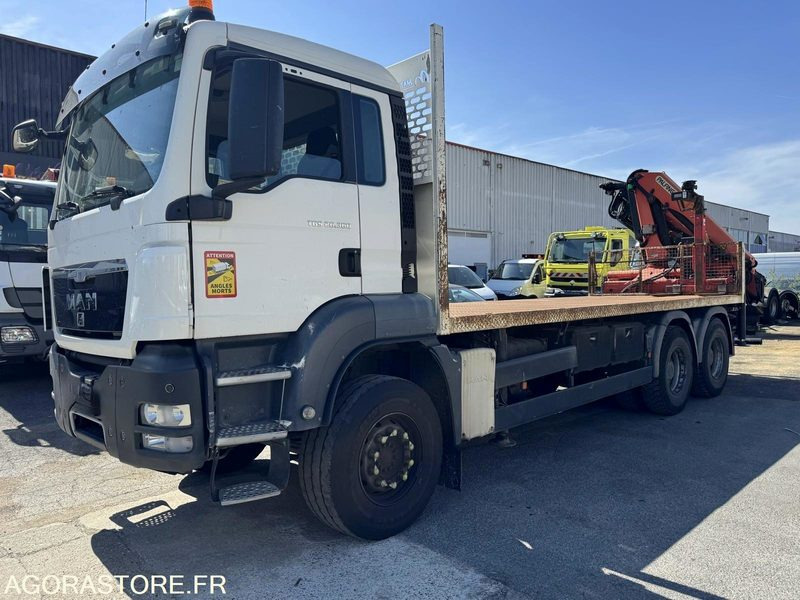 MAN TGS 26.360 - PLATEAU GRUE PALFINGER PK16002 - 26T - 2012 / 445000 KM - Pritsche LKW: das Bild 1 MAN TGS 26.360 - PLATEAU GRUE PALFINGER PK16002 - 26T - 2012 / 445000 KM - Pritsche LKW: das Bild 1