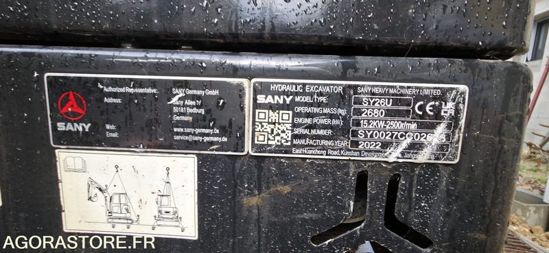 MINI PELLE SUR CHENILLES SANY SY26U 550 HEURES 2022 - Minibagger: das Bild 2 MINI PELLE SUR CHENILLES SANY SY26U 550 HEURES 2022 - Minibagger: das Bild 2