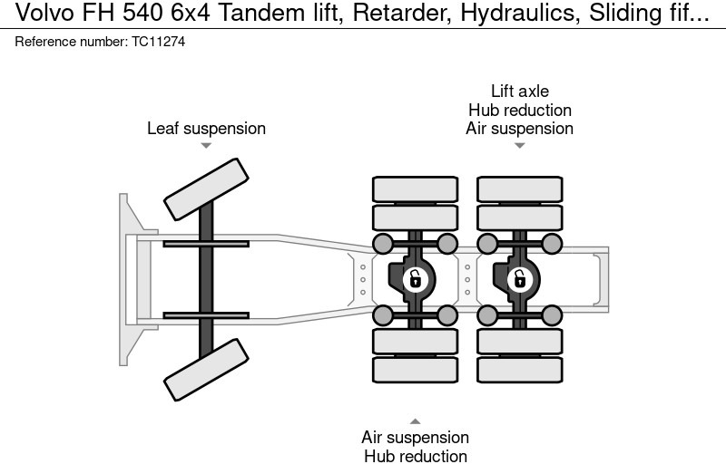 Sattelzugmaschine Volvo FH 540 6x4 Tandemlift, Retarder, Hydrauliek, Schuifschotel: das Bild 11 Sattelzugmaschine Volvo FH 540 6x4 Tandemlift, Retarder, Hydrauliek, Schuifschotel: das Bild 11