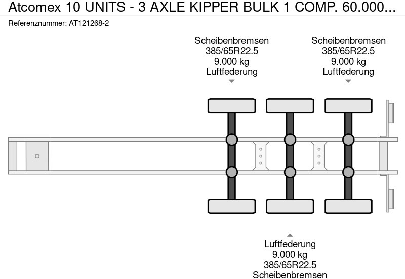 Atcomex 10 UNITS - 3 AXLE KIPPER BULK 1 COMP. 60.000 L BKS 3927C/C1-60 - Tankauflieger: das Bild 5 Atcomex 10 UNITS - 3 AXLE KIPPER BULK 1 COMP. 60.000 L BKS 3927C/C1-60 - Tankauflieger: das Bild 5