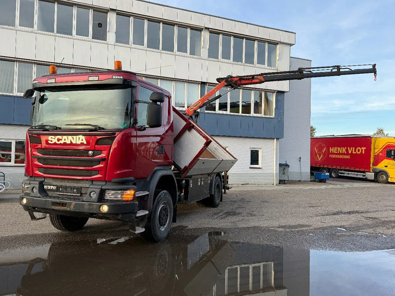 Scania G370 4X4 EURO 6 + 3-SIDE TIPPER + PALFINGER PK9002 + REMOTE - Autokran: das Bild 1 Scania G370 4X4 EURO 6 + 3-SIDE TIPPER + PALFINGER PK9002 + REMOTE - Autokran: das Bild 1