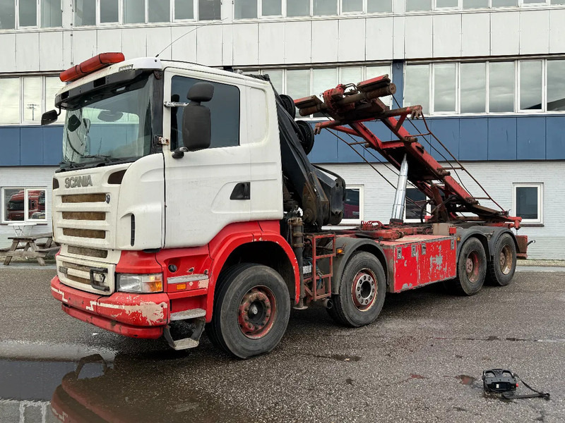 Scania R500 V8 8X4 + HIAB 220-5 + REMOTE + CABLELIFT - FULL STEEL SUSP. MANUAL GEAR. BIG AXLES - Seil Abrollkipper, Autokran: das Bild 4 Scania R500 V8 8X4 + HIAB 220-5 + REMOTE + CABLELIFT - FULL STEEL SUSP. MANUAL GEAR. BIG AXLES - Seil Abrollkipper, Autokran: das Bild 4