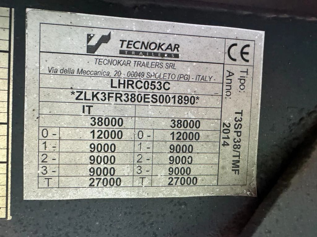Kühlkoffer Auflieger TECNOKAR  CARRIER VECTOR 1550 3X SAF AXLE: das Bild 15