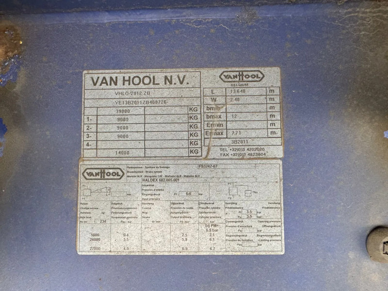 Planenauflieger Van Hool VHLO- 2012 ZB - 3 AXLE BPW: das Bild 10 Planenauflieger Van Hool VHLO- 2012 ZB - 3 AXLE BPW: das Bild 10