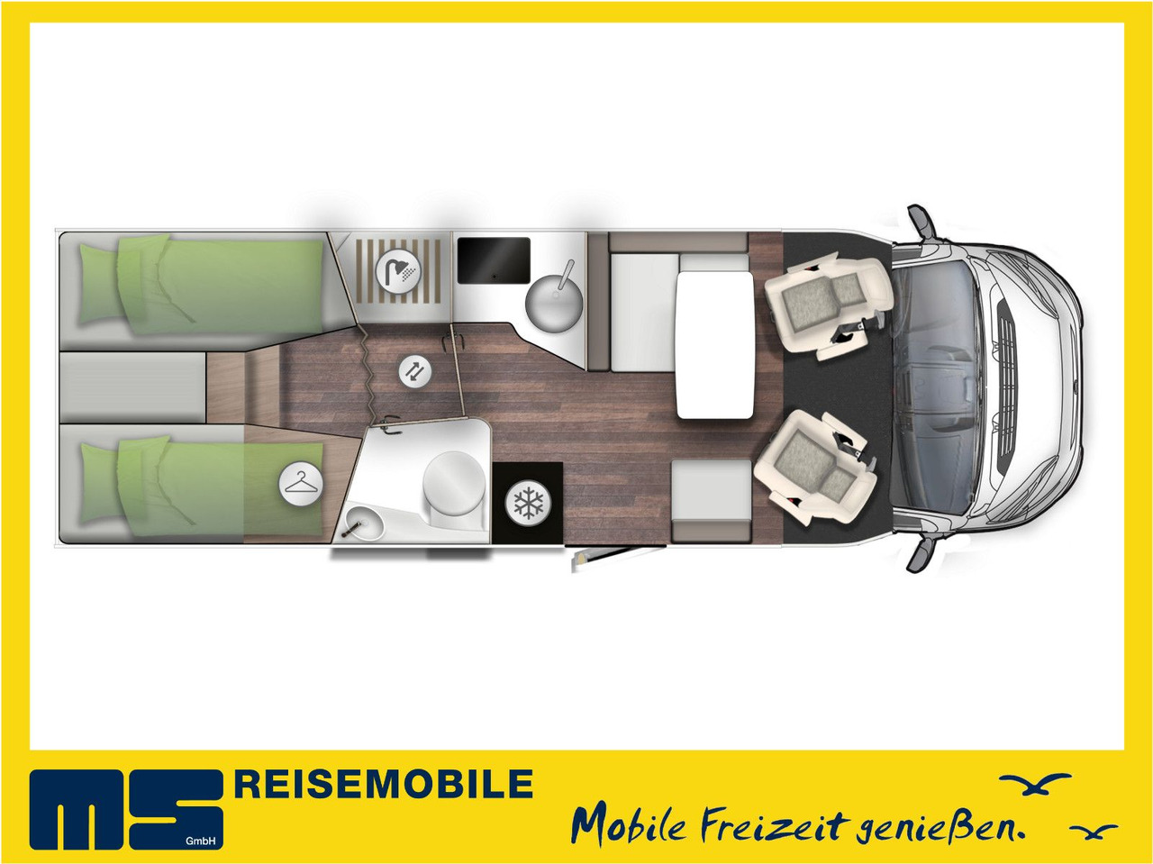 Forster T 745 EB / MODELL 2026 / EINZELBETTEN & RAUMBAD - Teilintegriertes Wohnmobil: das Bild 2 Forster T 745 EB / MODELL 2026 / EINZELBETTEN & RAUMBAD - Teilintegriertes Wohnmobil: das Bild 2