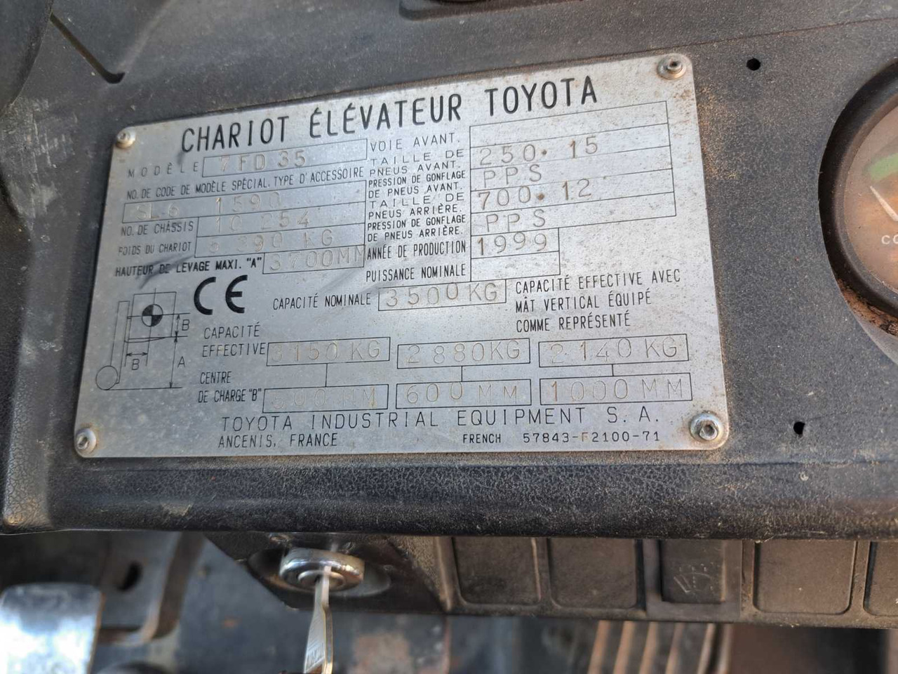 Gabelstapler 1999 TOYOTA 7FD35 FORKLIFT: das Bild 12 Gabelstapler 1999 TOYOTA 7FD35 FORKLIFT: das Bild 12