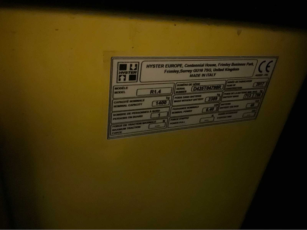 Gabelstapler 2017 HYSTER R 1.4 FORKLIFT: das Bild 30 Gabelstapler 2017 HYSTER R 1.4 FORKLIFT: das Bild 30