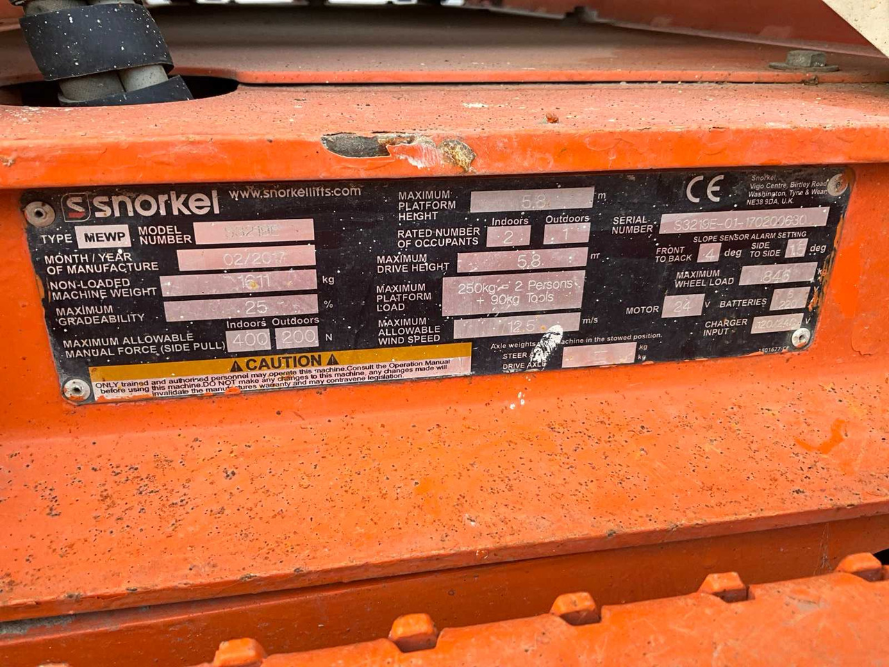 Arbeitsbühne 2017 SNORKEL S3219E AERIAL WORK PLATFORM: das Bild 9 Arbeitsbühne 2017 SNORKEL S3219E AERIAL WORK PLATFORM: das Bild 9