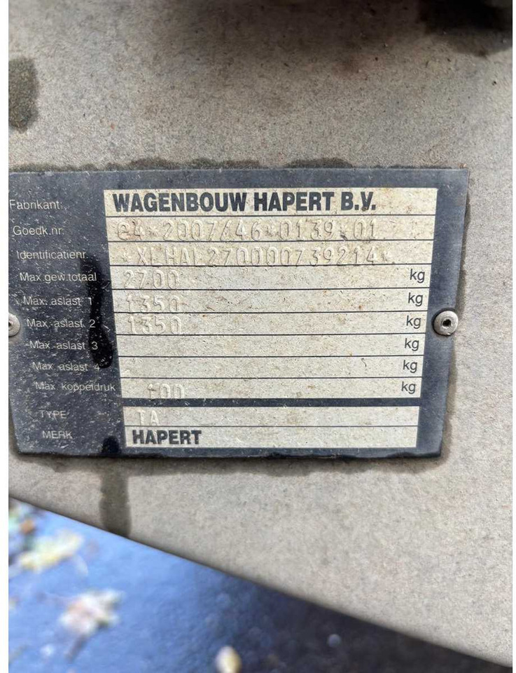 HAPERT - 2012 - 302 - CH1 - TRAILER - Anhänger: das Bild 4 HAPERT - 2012 - 302 - CH1 - TRAILER - Anhänger: das Bild 4