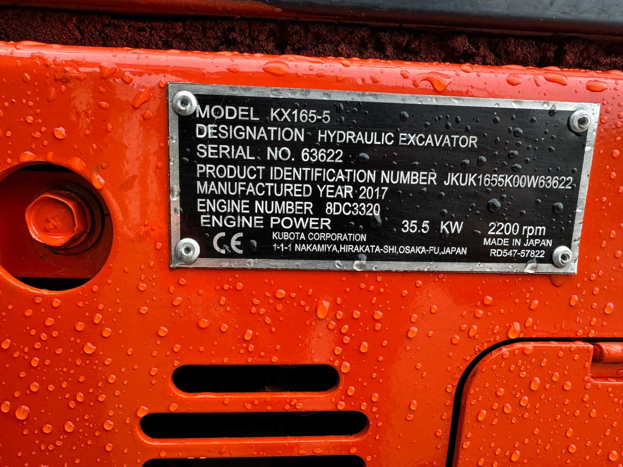 Bagger KUBOTA - 2017 - KX165-5 - MIDI EXCAVATOR: das Bild 17