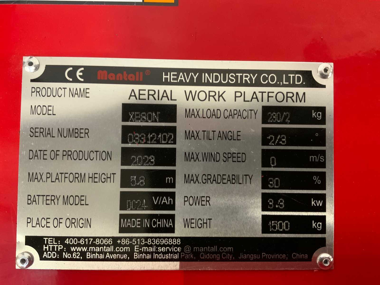 Arbeitsbühne Mantall XE80N: das Bild 18