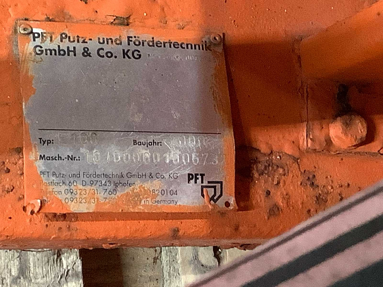 Baugeräte PFT E100: das Bild 14