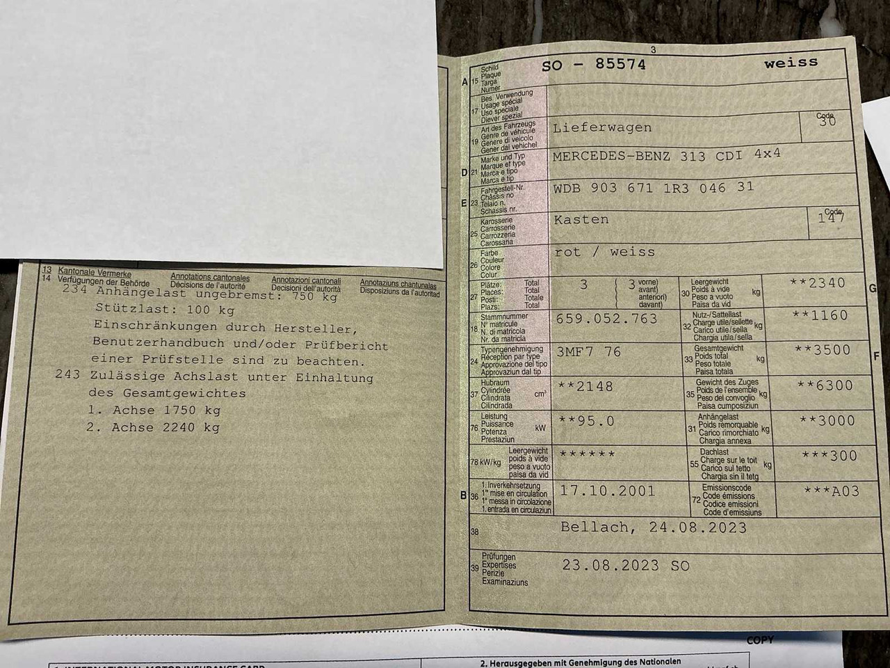 2001 MERCEDES-BENZ 313 CDI 4X4 CAMPER / VAN - Transporter: das Bild 3 2001 MERCEDES-BENZ 313 CDI 4X4 CAMPER / VAN - Transporter: das Bild 3