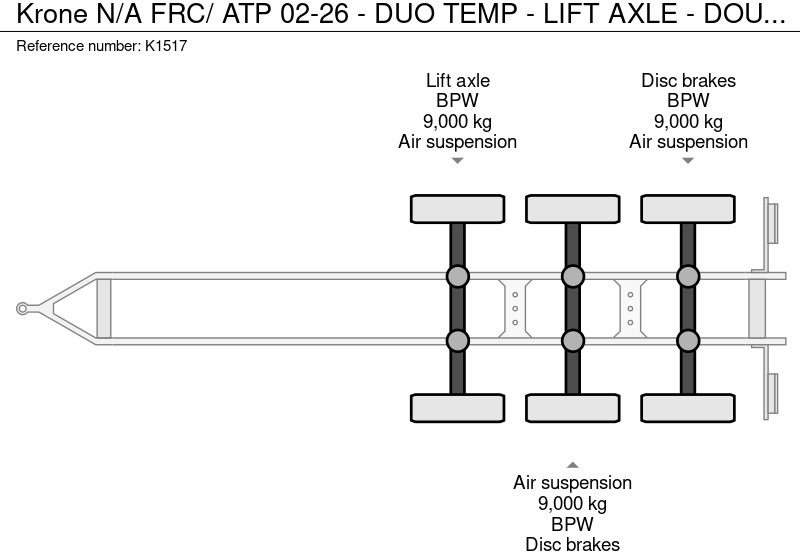 Kühlkoffer Anhänger Krone N/A FRC/ ATP 02-26 - DUO TEMP - LIFT AXLE - DOUBLE STOCK - TRENNWAND: das Bild 17