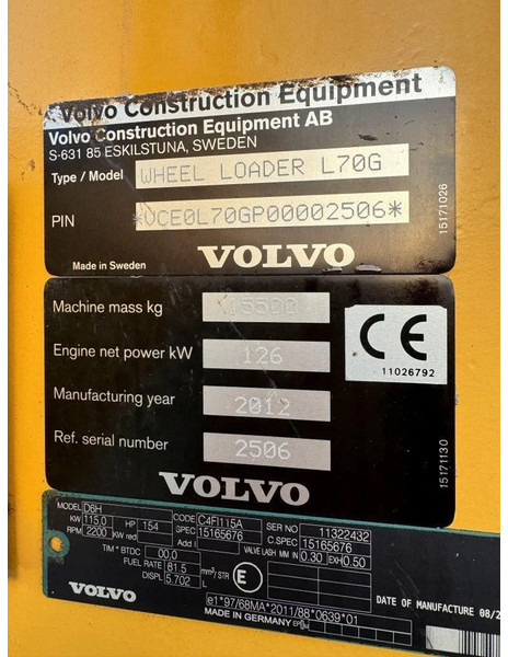 Radlader Volvo L70G 8600 HR 2012: das Bild 11